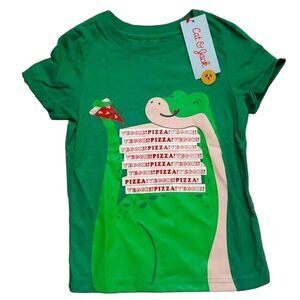 Cat & Jack Green Veggie Pizza Dino Graphic Tee - Size 2T